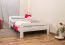 lit d'enfant / lit de jeunesse en bois de pin massif, laqué blanc A6, sommier à lattes inclus - Dimensions 120 x 200 cm