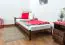 Lit simple / lit d'appoint en bois de pin massif, couleur noisette A14, avec sommier à lattes - Dimensions 90 x 200 cm 