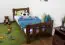 Lit d'enfant / lit de jeunesse en bois de pin massif, couleur noyer A22, sommier à lattes inclus - Dimensions 90 x 200 cm 