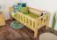 lit d'enfant avec protection anti-chute en bois de pin naturel massif A17, sommier à lattes inclus - Dimensions 70 x 160 cm 