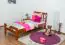Lit d'enfant / lit de jeunesse "Easy Premium Line" K8, hêtre massif laqué rouge cerisier - couchette : 90 x 190 cm