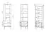 Vitrine Inari 01, Couleur : Vert forêt - Dimensions : 190 x 55 x 40 cm (h x l x p), avec 1 porte, 2 tiroirs et 4 compartiments