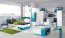 Chambre d'adolescents - Meuble de base pour télévision "Geel" 12, blanc / turquoise - Dimensions : 55 x 120 x 50 cm (H x L x P)