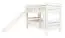 Lit mezzanine blanc avec toboggan 80 x 190 cm, en hêtre massif laqué blanc, convertible en deux lits simples, "Easy Premium Line" K28/n