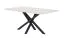 Table de salle à manger Ourense 02, couleur : Marbre blanc / Noir - dimensions : 160 x 90 cm (l x p)