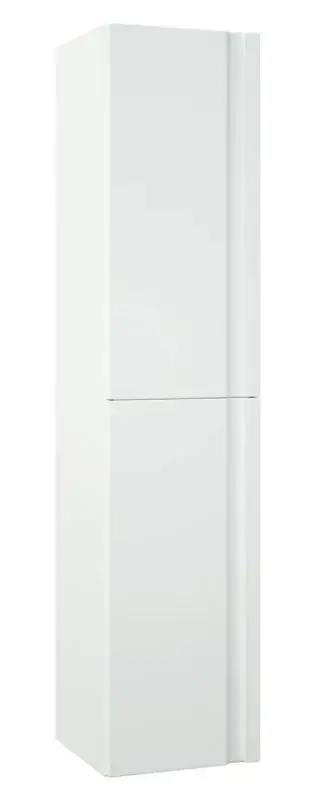 Salle de bain - Armoire haute Bikaner 10, couleur : blanc brillant - 160 x 35 x 36 cm (h x l x p)