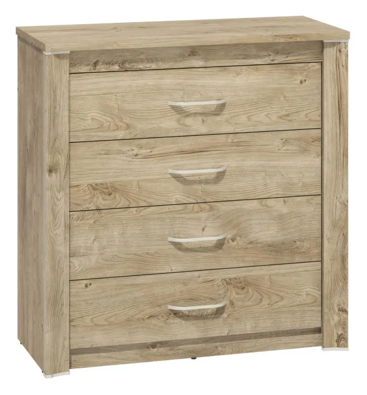 Commode Brovst 09 | Chêne élégant | 4 tiroirs spacieux | 94 x 92 x 40 cm