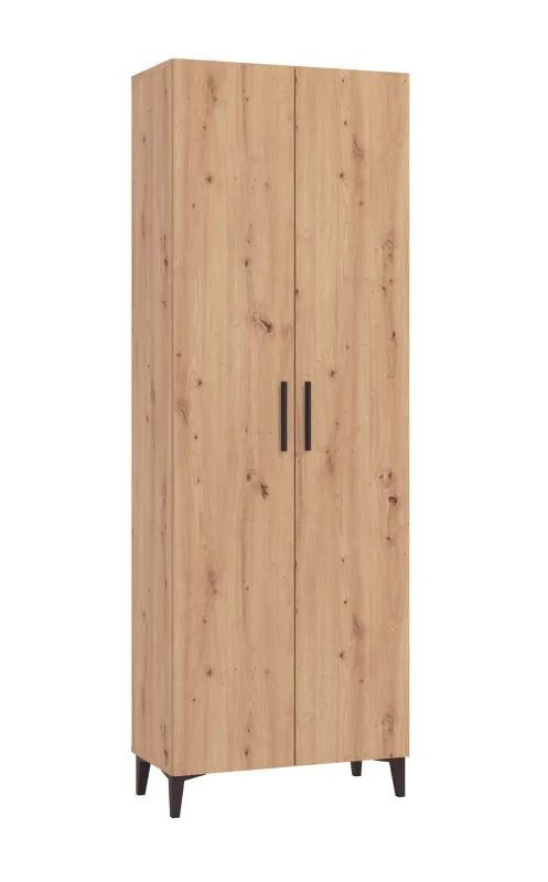 Armoire à chaussures grand format vestibule Derevo 02 | Chêne Artisan | 2 portes | 6 compartiments | 195 x 67,5 x 35 cm