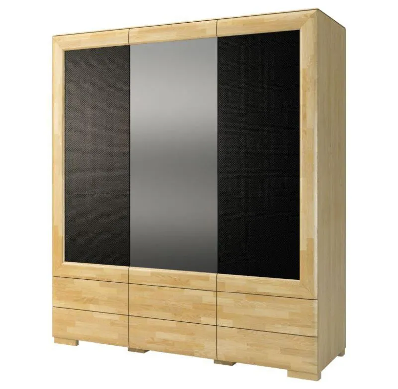 Armoire de vestiaire Chêne / Noir 204x182x61 cm Abbildung