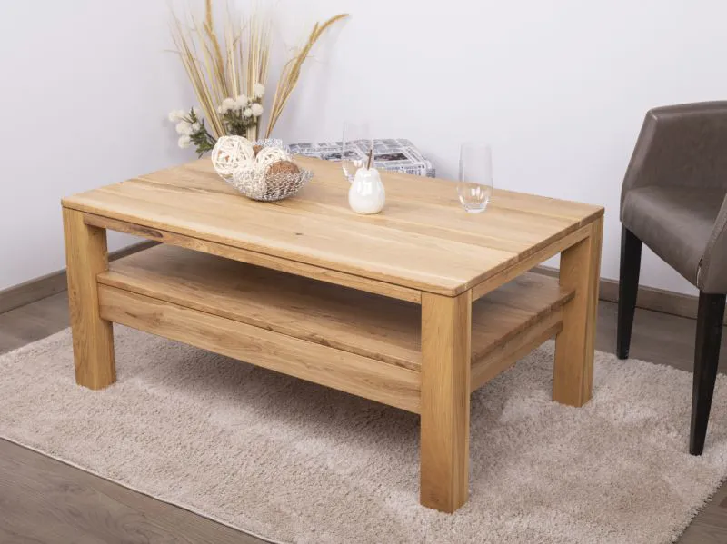 Table basse en chêne massif huilé | Design moderne | 105 x 65 x 47 cm | Wooden Nature 15