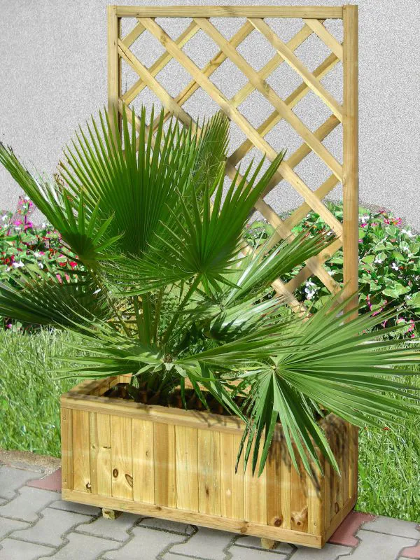 Jardinière avec treillis Zizania 02 - 75 x 30 x 180 cm (L x P x H)