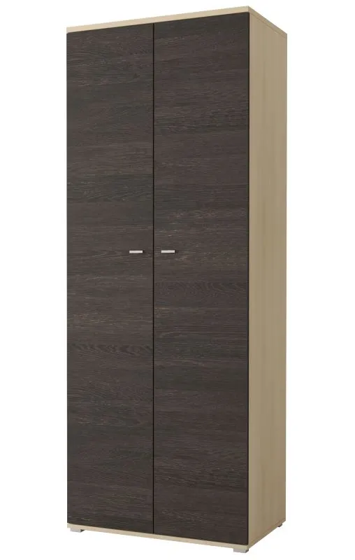 Armoire penderie 2 portes battantes | Chêne Canterbury & Frêne | 201 x 80 x 51 cm | Série Mourne 01 | Rangements pratiques