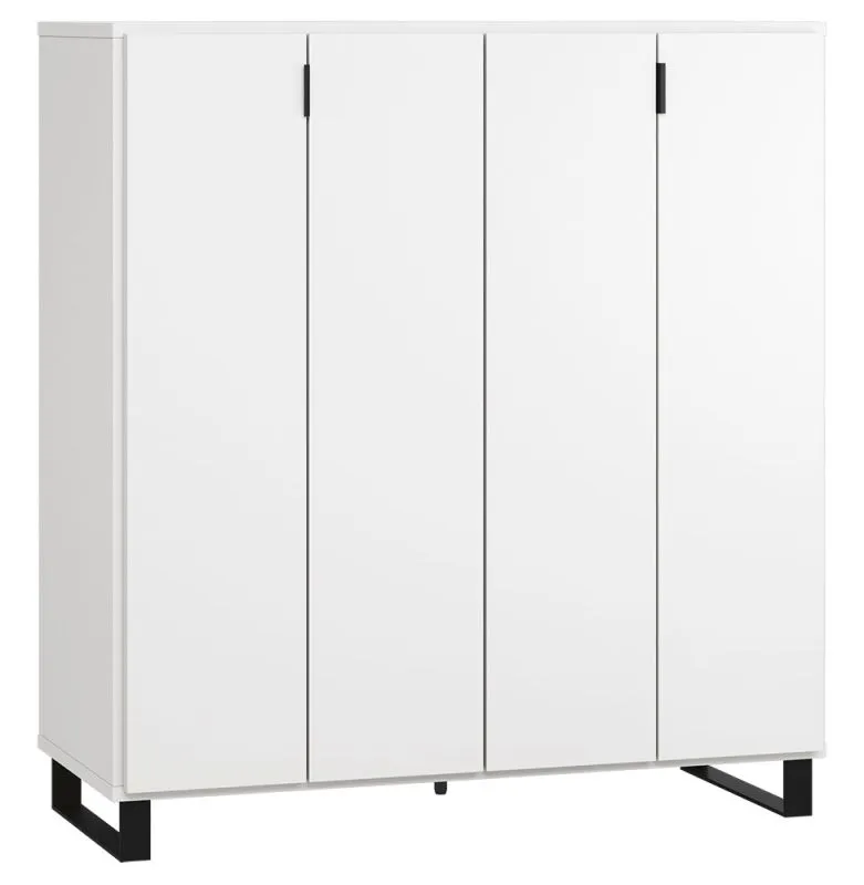 Armoire de bar Chiflero 28, couleur : blanc - Dimensions : 122 x 112 x 47 cm (H x L x P)