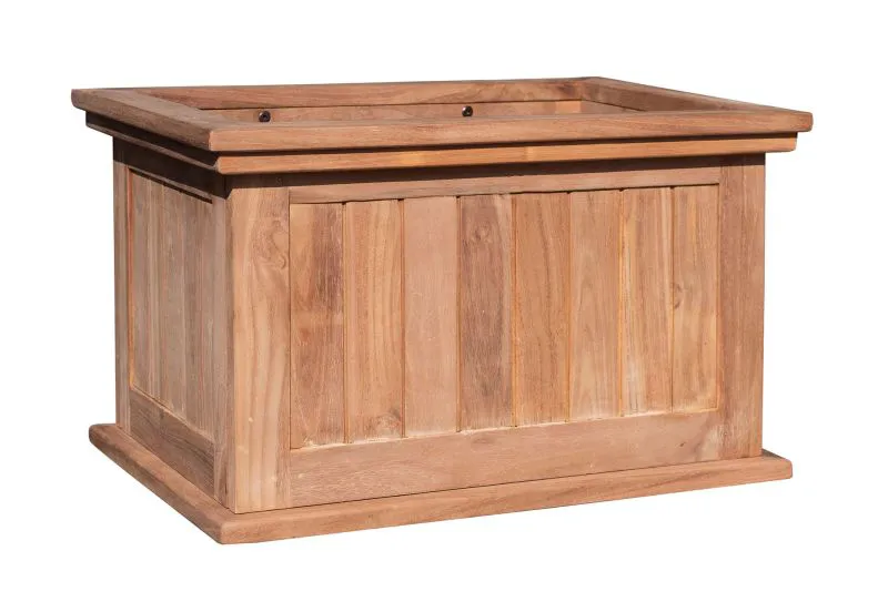 Jardinière Porto grand en teck - Dimensions : 82 x 58 x 47 cm (L x P x H)