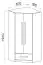 Chambre d'enfant - Armoire à portes battantes / armoire d'angle Walter 02, couleur : blanc / rose brillant - 191 x 87 x 87 cm (H x L x P)