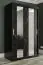 Armoire moderne avec motif en marbre Ätna 05, Couleur : Noir mat / Marbre noir - Dimensions : 200 x 120 x 62 cm (h x l x p), avec grand espace de rangement
