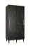 Armoire sobre à portes coulissantes avec cinq compartiments Jotunheimen 38, couleur : noir - Dimensions : 208 x 100,5 x 62 cm (H x L x P)