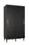 Armoire à portes coulissantes au design moderne Jotunheimen 100, couleur : noir - Dimensions : 208 x 120,5 x 62 cm (H x L x P)