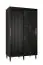 Armoire à portes coulissantes stylée avec cinq compartiments Jotunheimen 160, couleur : noir - Dimensions : 208 x 120,5 x 62 cm (H x L x P)