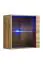 Paroi de salon avec éclairage LED Volleberg 47, couleur : chêne wotan / gris - dimensions : 140 x 250 x 40 cm (h x l x p), avec fonction push-to-open