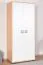 Chambre d'enfant - Armoire à portes battantes / Penderie Benjamin 12, Couleur : Hêtre / Blanc - 198 x 84 x 56 cm (H x L x P)