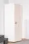Chambre d'enfant - Armoire à portes battantes / armoire d'angle Benjamin 15, couleur : blanc / crème - Dimensions : 198 x 86 x 86 cm (H x L x P)