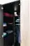 Chambre d'adolescents - armoire à portes battantes / armoire d'angle Aalst 01, couleur : chêne / crème / noir - Dimensions : 190 x 135 x 135 cm (h x l x p)