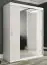 Armoire élégante Ätna 60, Couleur : Blanc mat / Marbre blanc - Dimensions : 200 x 150 x 62 cm (h x l x p), avec miroir