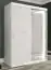 Armoire noble avec une porte miroir Etna 84, Couleur : Blanc mat / Marbre blanc - Dimensions : 200 x 150 x 62 cm (h x l x p), avec grand espace de rangement