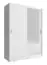 Armoire à portes coulissantes simple avec miroir Warbreck 05, Couleur : Blanc - Dimensions : 200 x 130 x 62 cm (h x l x p), avec cinq casiers