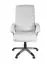 Chaise de bureau ergonomique Apolo 32, Couleur : Blanc / Alu Look, avec soutien lombaire intégré