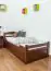 Lit simple / lit d'appoint "Easy Premium Line" K1/2h incl. 2ème couchette et 2 panneaux de recouvrement, 90 x 200 cm bois de hêtre massif verni brun foncé