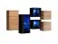 Armoires suspendues / vitrines suspendues avec six portes Volleberg 109, couleur : chêne wotan / noir - dimensions : 80 x 150 x 25 cm (h x l x p), avec fonction push-to-open