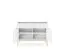 Commode à deux tiroirs Worthing 23, Couleur : Blanc / Or - dimensions : 83 x 104 x 39 cm (h x l x p)