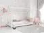 Lit d'enfant / Lit maison en pin massif laqué blanc D5A, sommier à lattes inclus - Surface de couchage : 80 x 160 cm (l x L)