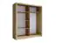 Armoire à portes coulissantes / armoire Mystras, Couleur : Chêne - 200 x 180 x 62 cm (H x L x P)