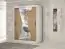 Armoire à portes coulissantes / Penderie Naranco 03 avec miroir, Couleur : Blanc mat / Chêne de Sonoma - Dimensions : 200 x 150 x 62 cm ( H x L x P)