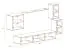 Mur de salon avec grand espace de rangement Volleberg 44, Couleur : Blanc / Chêne Wotan - dimensions : 140 x 250 x 40 cm (h x l x p), avec fonction push-to-open