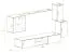 Mur de salon avec grand espace de rangement Volleberg 44, Couleur : Blanc / Chêne Wotan - dimensions : 140 x 250 x 40 cm (h x l x p), avec fonction push-to-open