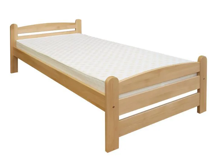 Lit pour enfant ou adolescent en hêtre massif naturel 100 x 200 cm | Design moderne | Avec sommier