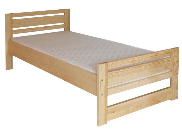Lit simple / lit d'appoint en bois de pin massif, naturel 72, sommier à lattes inclus - Dimensions 100 x 200 cm