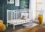 Lit à barreaux neutre / lit bébé, pin massif, Avaldsnes 02, couleur : blanc - dimensions : 89 x 124 x 65 cm (h x l x p), avec un matelas en mousse