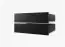 Armoire neutre avec motif Dom 60, Couleur : Noir mat / Blanc mat - Dimensions : 200 x 180 x 62 cm (h x l x p), avec 10 compartiments et deux tringles à vêtements