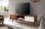 Meuble TV avec éléments rétro, Couleur : Sheesham / Blanc - Dimensions : 45 x 140 x 35 cm (H x L x P), avec passe-câbles à l'arrière