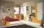 Meuble TV de la chambre des jeunes Namur 11, couleur : Orange / Beige - Dimensions : 53 x 125 x 52 cm (H x L x P)
