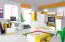 Chambre d'adolescents - Meuble de base pour télévision "Geel" 33, blanc / jaune - Dimensions : 55 x 120 x 50 cm (H x L x P)