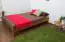 Lit d'enfant / lit de jeune en bois de pin massif, couleur chêne A10, incl. sommier à lattes - dimension 120 x 200 cm