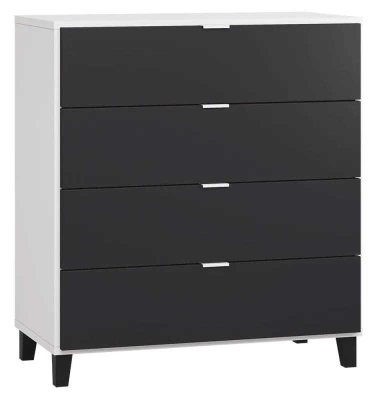Commode Vacas 07 blanc/noir | Soft Touch | LED capteur | 100 x 90 x 47 cm