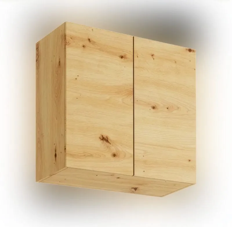 Armoire suspendue / Matterhorn 05 / Façade sans poignée / Push-to-Open / 2 portes / Chêne Artisan / 80 x 31,3 x 72 / 2 compartiments / pour cuisines