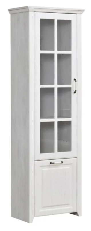 Vitrine Bibaor 02 | Chêne blanc élégant | 209 x 67 x 41 cm | Design moderne et capacité généreuse
